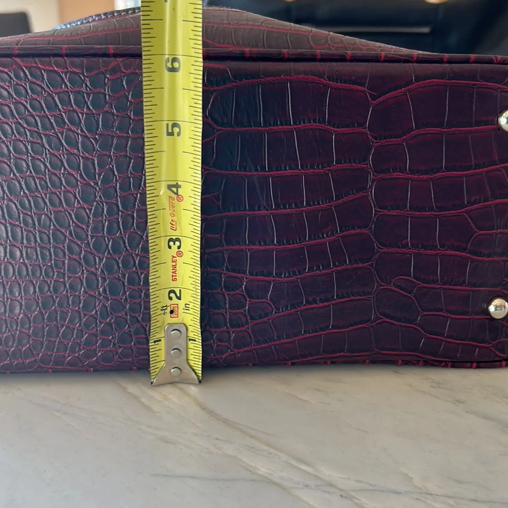 Accessory Street Ultimate Work Tote Burgundy Croc Embossed‎ Laptop Bag NWT